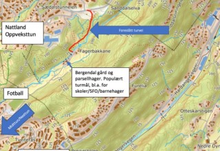 Behov for turvei mellom Nattland/Sædalen og Kringlebotn