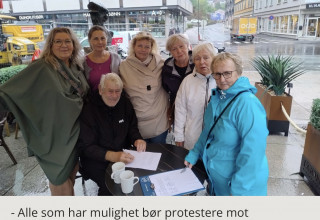 Fjeldbergtoppen og Faunsvei UNDERSKRIFTSKAMPANJE/ UVERDIG BEHANDLING/ PROTEST